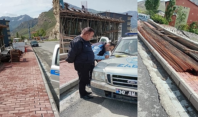 Hakkari&#039;de kaldırımı işgal eden inşaat sahibine 15 bin TL ceza