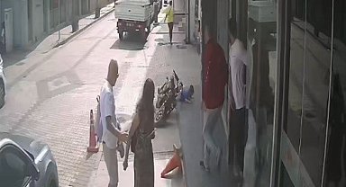 İzmir'de Küçük Çocuğun Motosiklet Macerası Kamerada: Kazayı Yara Almadan Atlattı