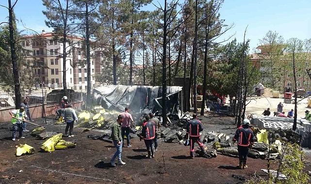 Malatya&#039;da şantiyede korkutan yangın