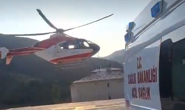 Bahçesaray&#039;dan Van&#039;a Helikopter Ambulansla Hasta Sevk Edildi