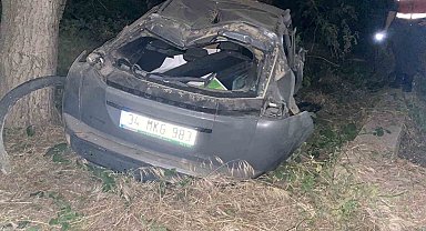 Karacabey'de Takla Atan Araç Sürücüsü Yaralandı