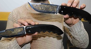 Sivaslı Ustadan Eşi Benzeri Olmayan Altın Kaplama Manda Boynuzu Bıçak: Fiyatı 60 Bin TL