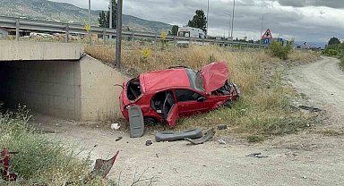 Tokat'ta Takla Atan Otomobilin Sürücüsü Yaralandı