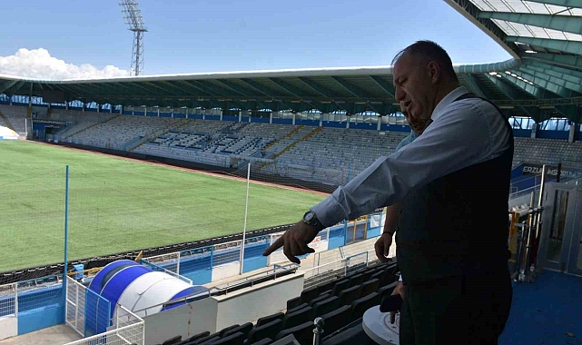 Erzurum Gençlik ve Spor İl Müdürü Çakmur&#039;dan Kazım Karabekir Stadı&#039;na Yakın Takip