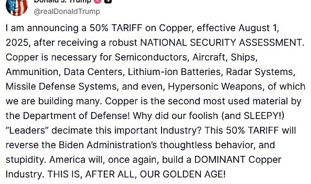 Trump&#039;tan Bakıra Yüzde 50 Gümrük Vergisi Kararı: &quot;Amerika Baskın Bir Sanayi Kuracak&quot;