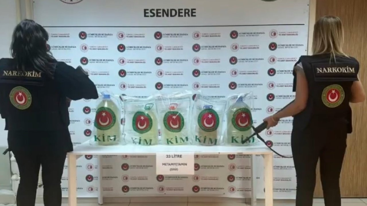 Tırın yakıt deposuna 33 litre sıvı metamfetamin ele geçirildi