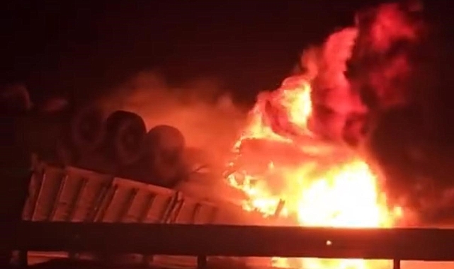 Tır sürücüsü, aracında yanarak hayatını kaybetti