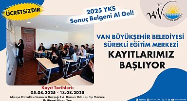 Van Büyükşehir Belediyesi Sürekli Eğitim Merkezi Kayıtları Yarın Başlıyor