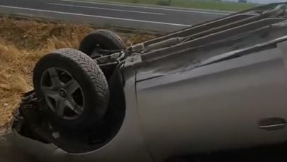 Iğdır’da Seyir Halindeyken Direksiyonu Kitlenen Araç Takla Attı