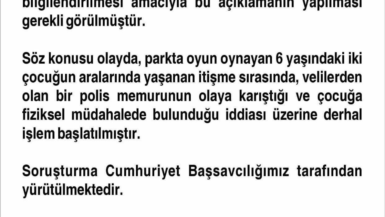 Elazığ&#039;da Çocuğa Fiziksel Müdahalede Bulunduğu İddia Edilen Polis Memuru Görevden Uzaklaştırıldı