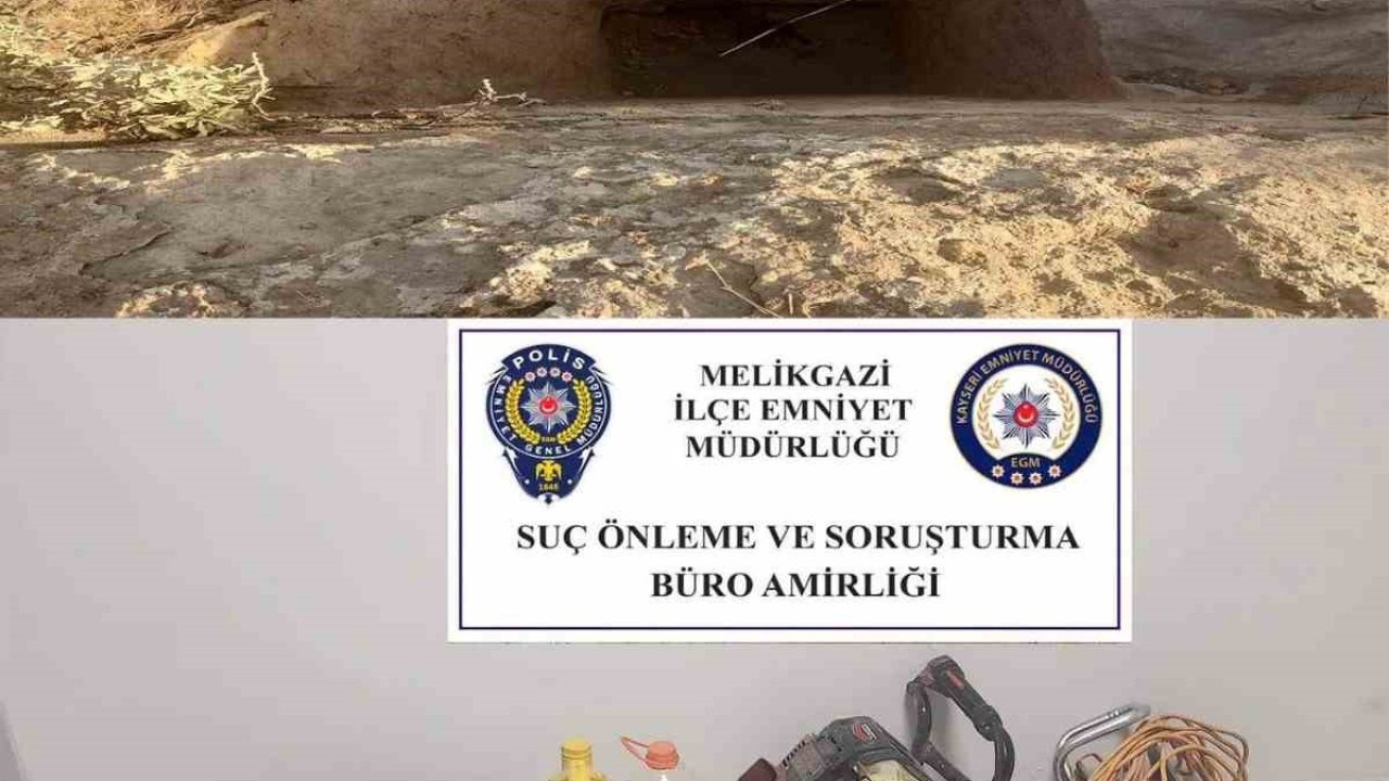 Kayseri&#039;de Kaçak Kazı Yapan 4 Kişi Suçüstü Yakalandı