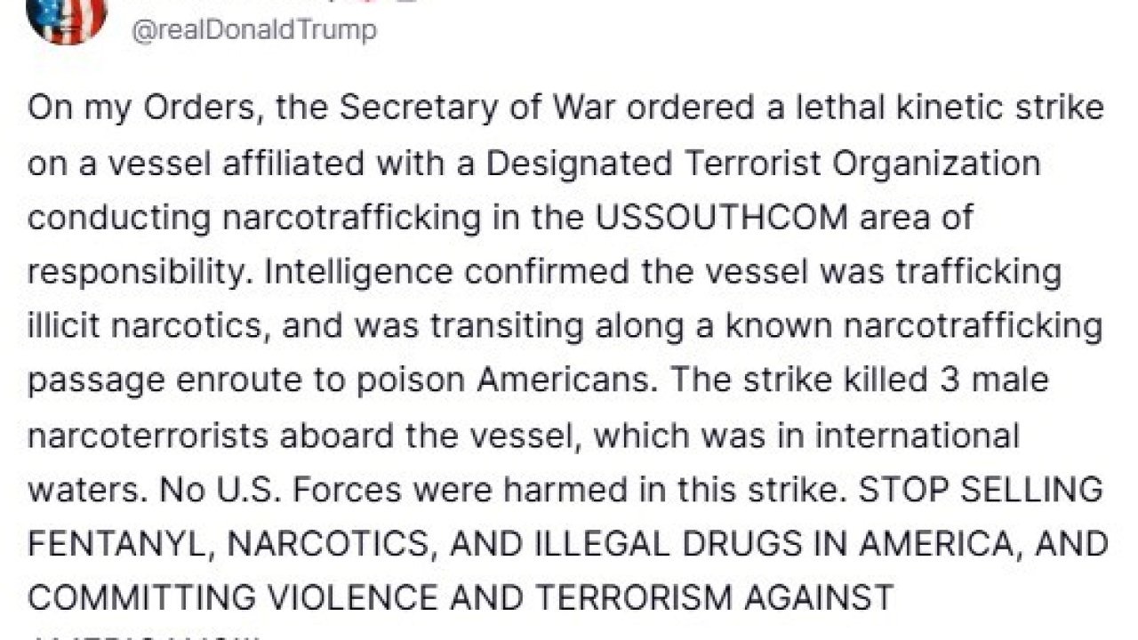 Trump: "ABD Ordusu Narko-Teröristleri Vurdu"