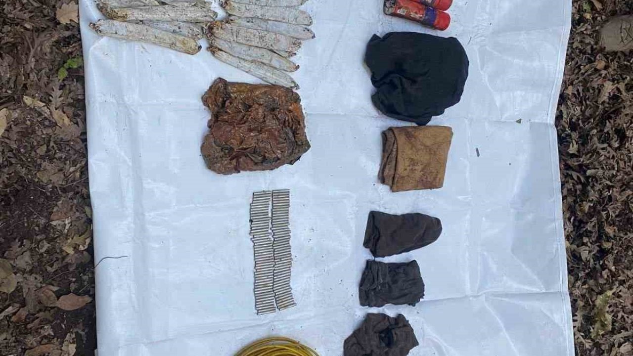 PKK’lı teröristlere ait depoda patlayıcı madde ve fünye ele geçirildi