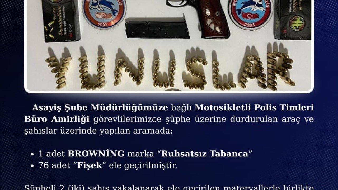 Bingöl’de ruhsatsız tabanca ele geçirildi