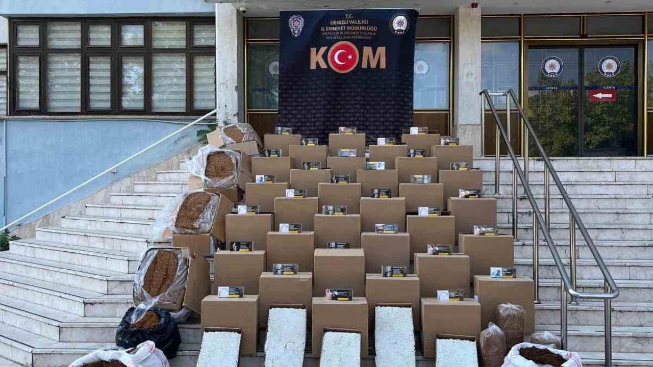 Denizli’de eş zamanlı operasyonlarda binlerce kaçak sigara yakalandı