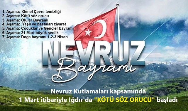 IĞDIR&#039;DA 1 MART İTİBARİYLE KÖTÜ SÖZ ORUCU BAŞLADI: