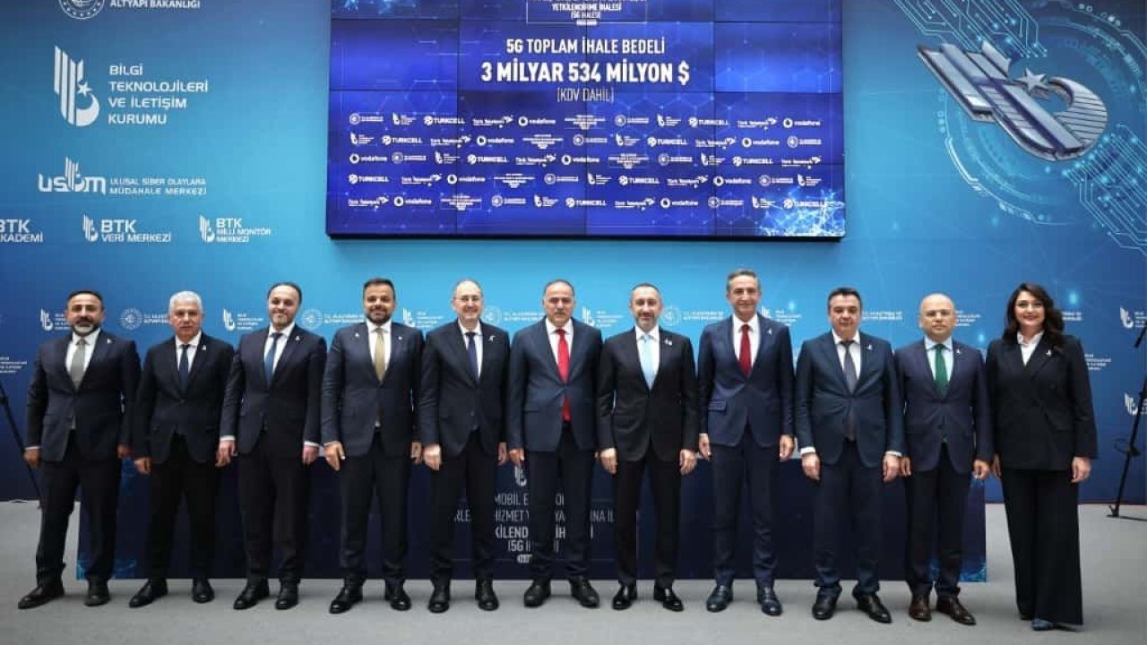 5G İhalesi Tamamlandı: Üç Operatör 2.9 Milyar Dolar Teklifle Frekansları Aldı, Hizmet 1 Nisan 2026’da Başlayacak