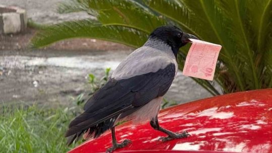 Akaryakıt İstasyonunun Kargası, Çalışanın Poğaça Sonrası Verdiği 10 TL&#039;yi Kapıp Uçtu