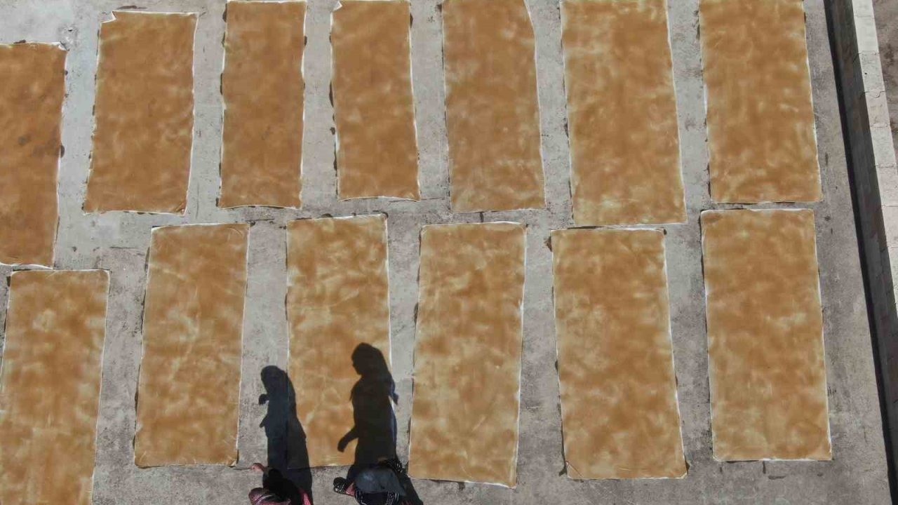 Kadınların Kışlık Şöleni: Doğal Üzüm Pekmezli Pestil İmece Usulü Hazırlanıyor, Kilosu 700 TL!