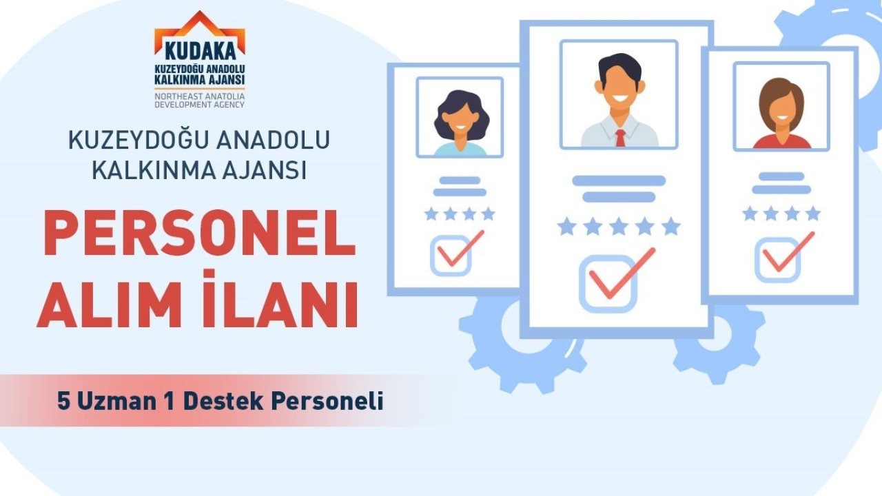 KUDAKA (Kuzeydoğu Anadolu Kalkınma Ajansı) Uzman ve Destek Personeli Alımı Yapacak!