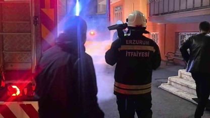 Erzurum’da Gece Yarısı Yangın Paniği: İtfaiye Hızlı Müdahale Etti