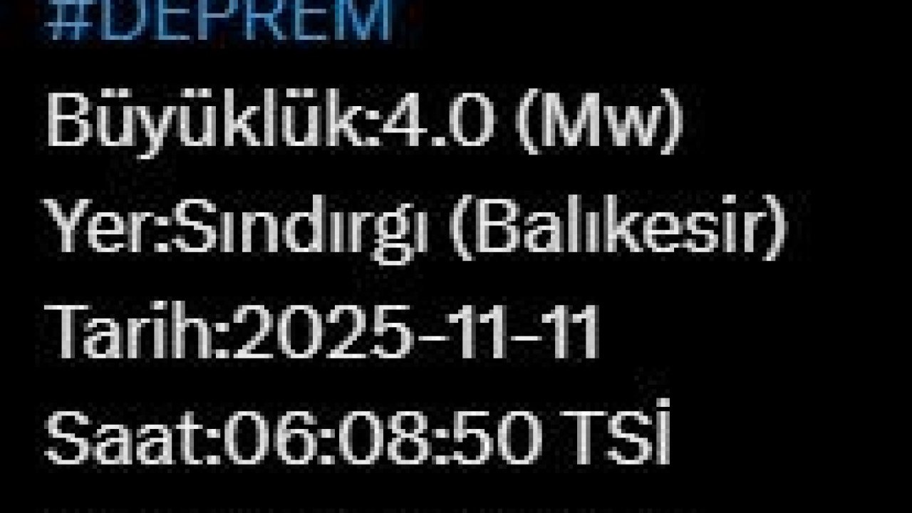 Balıkesir Güne Depremle Başladı: Sındırgı&#039;da 4.0 Büyüklüğünde Sarsıntı!