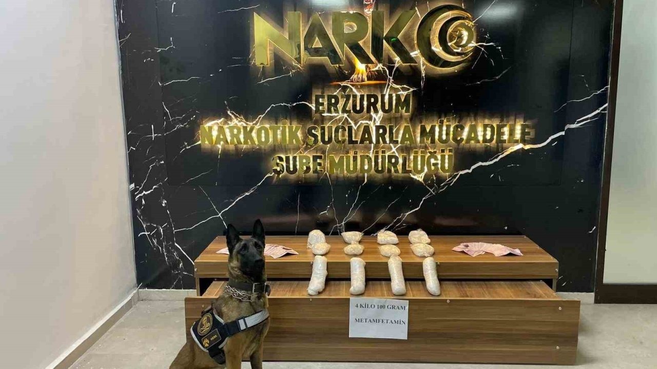 Erzurum’da Narkotik Operasyonu: 4 Kilo 100 Gram Metamfetamin Ele Geçirildi