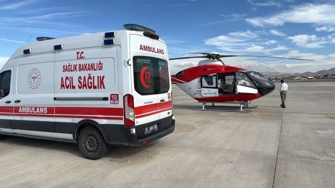 Van Bahçesaray’da Yaralı Vatandaş Ambulans Helikopterle Van’a Taşındı