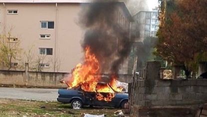 Kurtalan’da araç alev topuna döndü