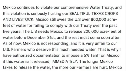 ABD Başkanı Trump'tan Meksika'ya Gümrük Vergisi Tehdidi: Su Anlaşması İhlali İddiası