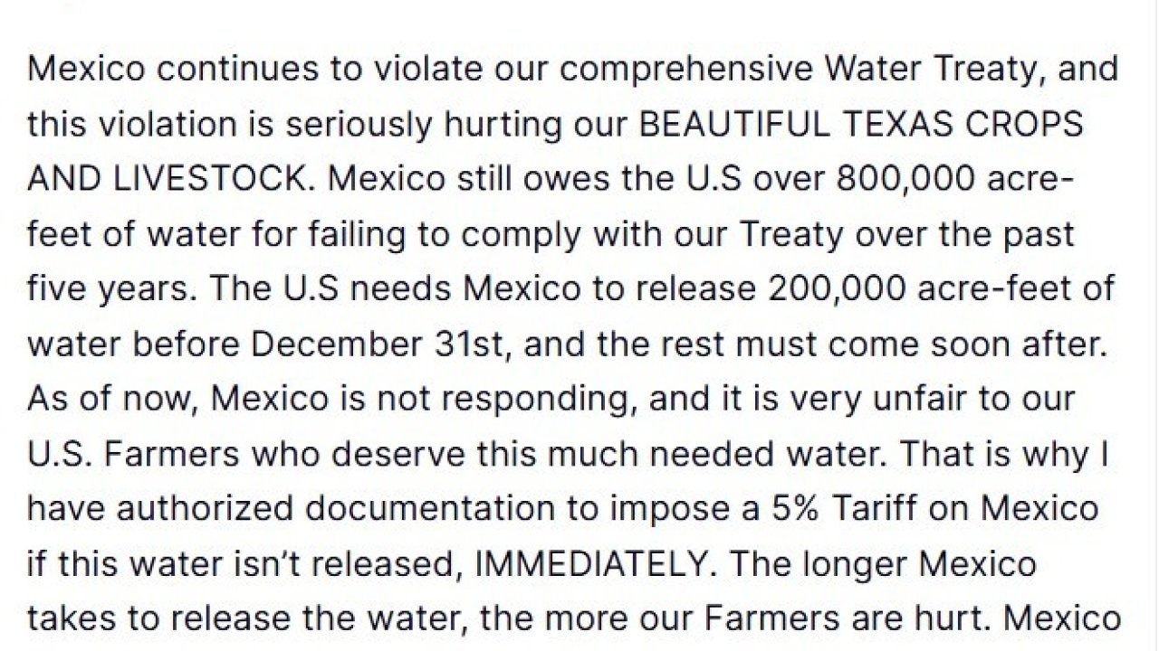 ABD Başkanı Trump&#039;tan Meksika&#039;ya Gümrük Vergisi Tehdidi: Su Anlaşması İhlali İddiası