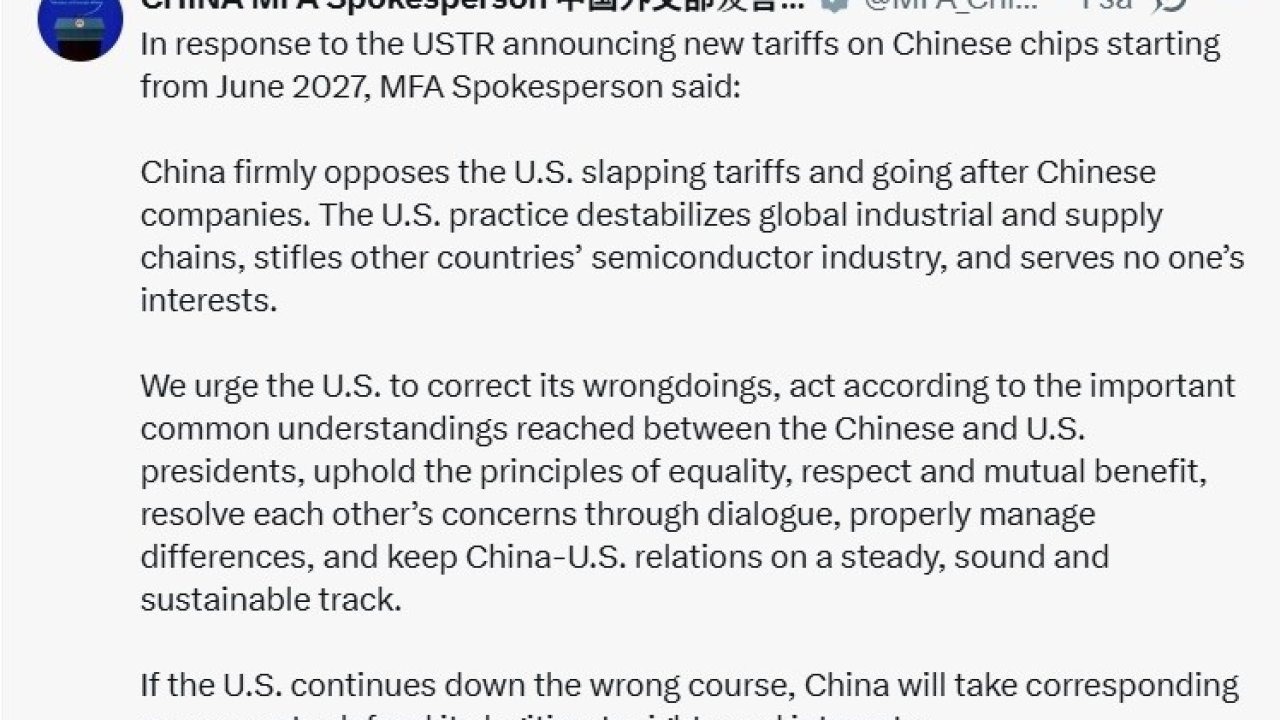 ABD’den Çin Çiplerine Gümrük Hamlesi: Pekin’den "Gerekli Önlemler Alınacak" Uyarısı