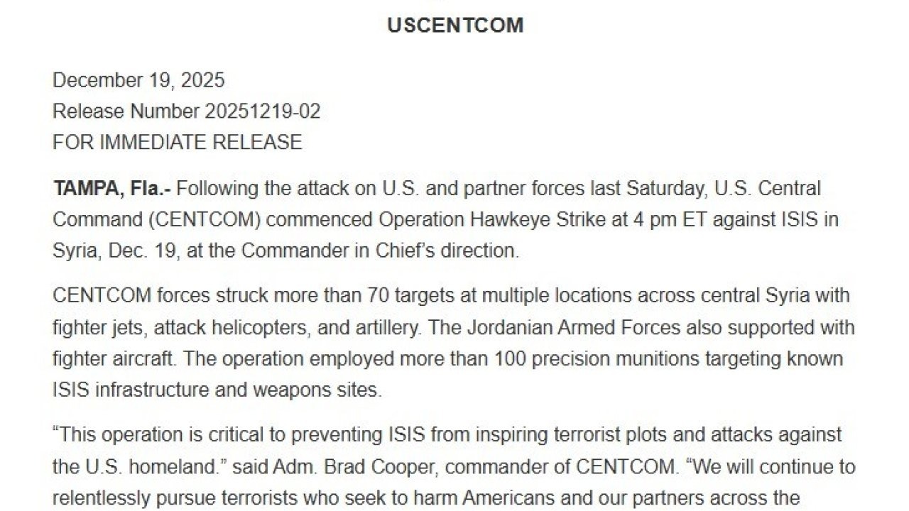 ABD’den DEAŞ’a Ağır Darbe: Suriye’de "Şahin Gözü" Operasyonu Başlatıldı