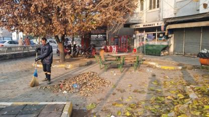 Iğdır’da Temizlik İşçilerinin Yaprak Mesaisi Aralıksız Sürüyor