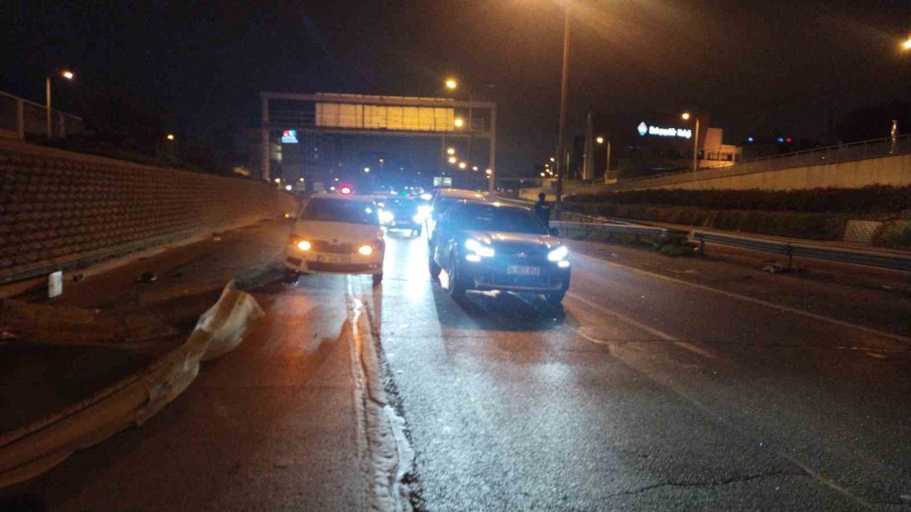 Üsküdar’da kontrolden çıkan otomobil takla attı : 1 yaralı