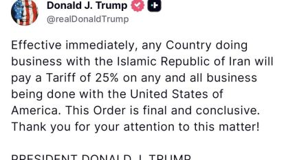 Trump’tan İran ile iş yapan ülkelere yaptırım kararı: "Yüzde 25 gümrük vergisi uygulanacak"