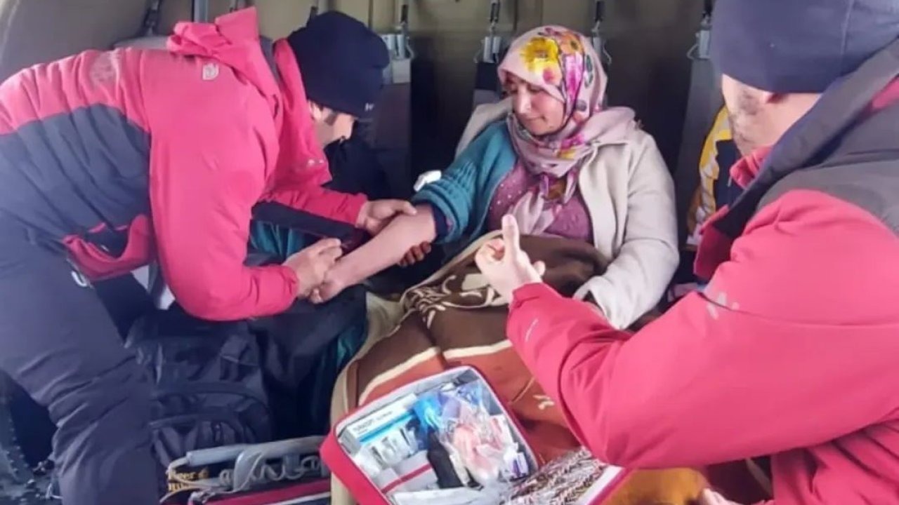 Bahçesaray’da Hamile Hasta Helikopterle Hastaneye Yetiştirildi