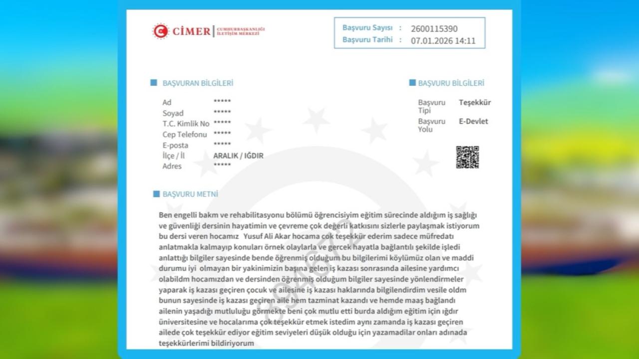 Teorik Bilgi Hayat Kurtardı: Tuzluca MYO Öğrencisi İş Kazası Geçiren Yakınına Umut Oldu