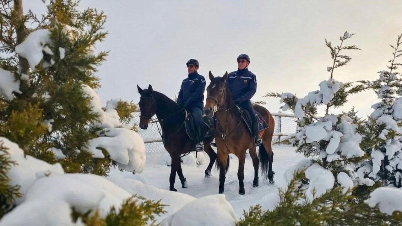Van’da Atlı Jandarma Timlerinden Kar Üstünde Kesintisiz Mesai