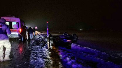 Muş-Erzurum Karayolunda Kaza: Otomobil Şarampole Yuvarlandı