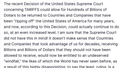 Trump’tan Yüksek Mahkeme’ye Gümrük Vergisi Tepkisi: Bu Karar Gözden Geçirilebilir mi?