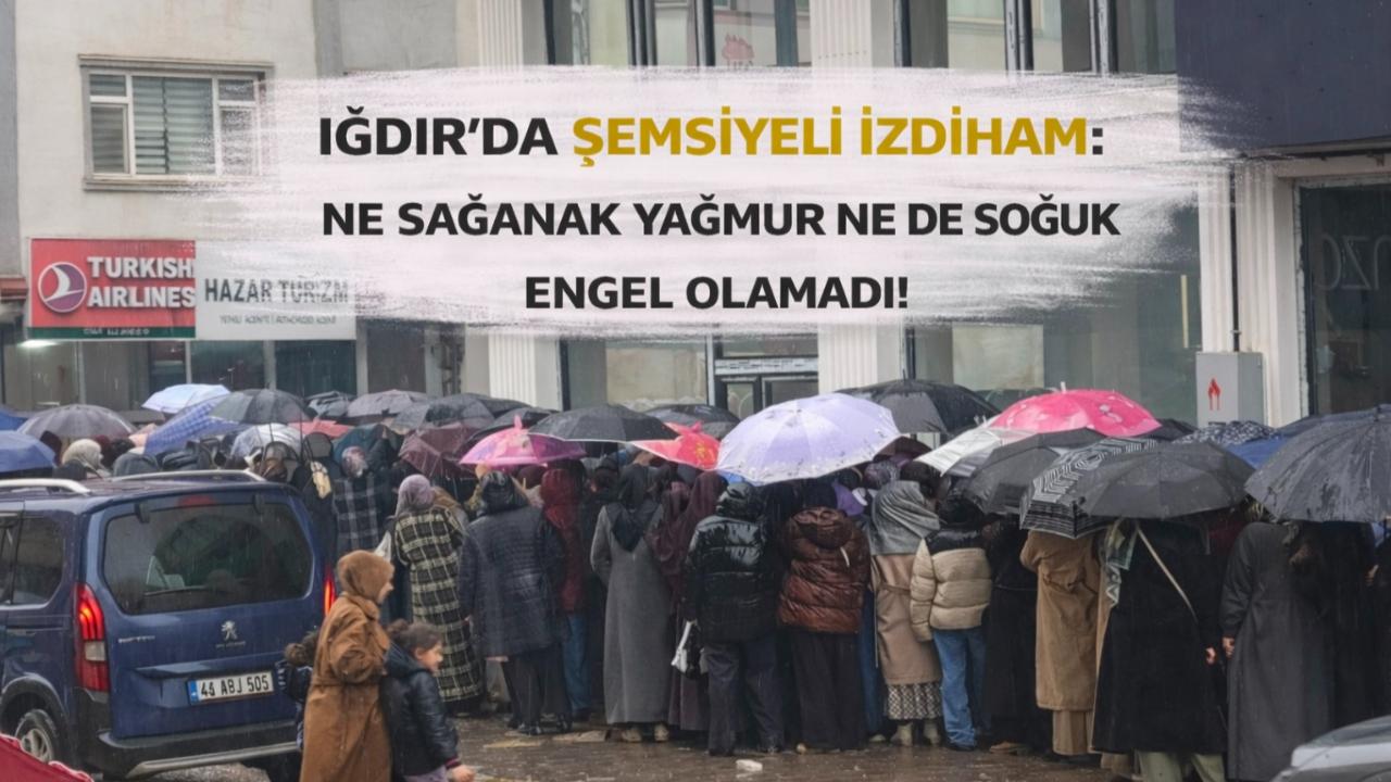 Iğdır'da İndirim Çılgınlığı: Yağmur Altında Metrelerce Kuyruk ve İzdiham!