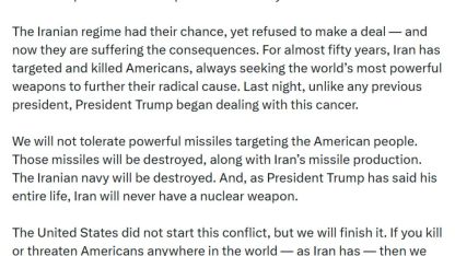 ABD Savunma Bakanı Pete Hegseth’ten İran’a Sert Uyarı Epic Fury Operasyonu Başladı