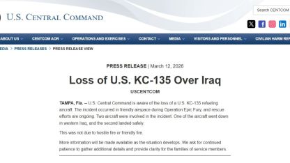 CENTCOM KC 135 Tipi Uçağın Irakta Düştüğünü Açıkladı