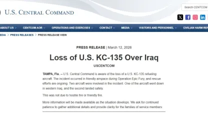 CENTCOM KC 135 Tipi Uçağın Irakta Düştüğünü Açıkladı