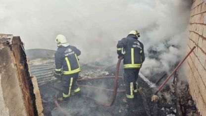 Erciş’te Ahır ve Odunluk Yangını İtfaiye Tarafından Söndürüldü