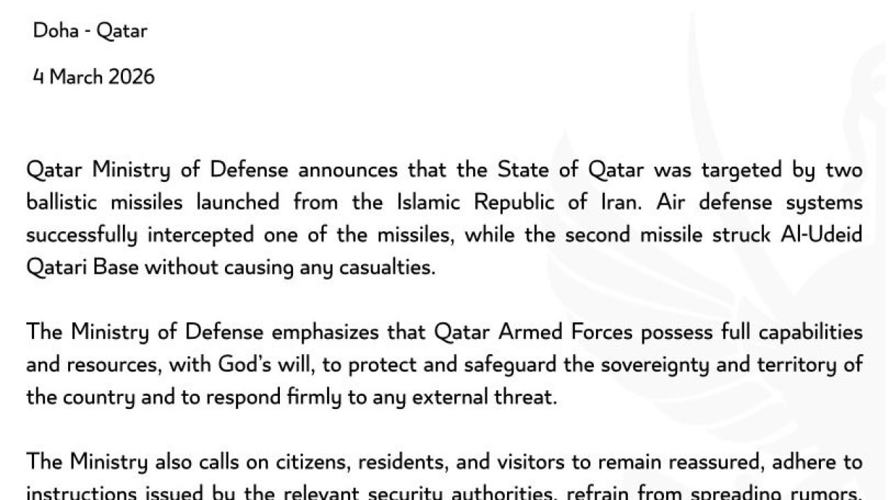 Katar’daki ABD Üssü İran Balistik Füzelerinin Hedefi Oldu