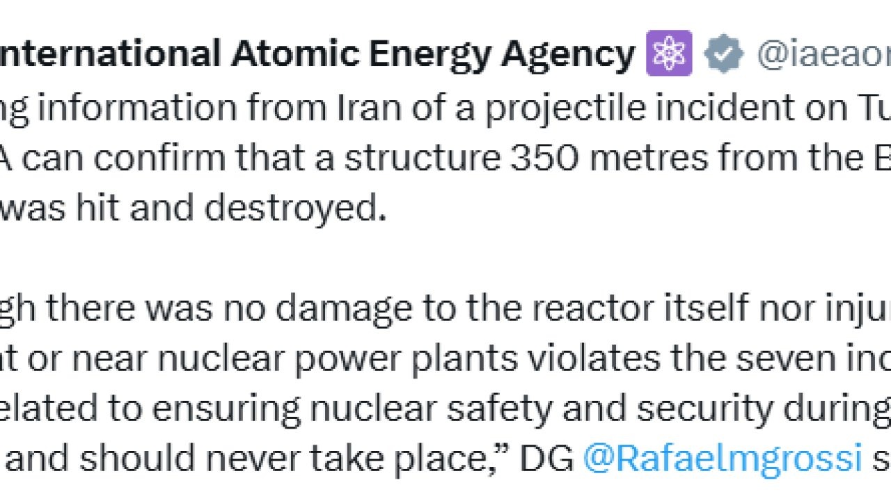 UAEA Doğruladı: Buşehr Nükleer Santrali Yakınındaki Bir Yapı Vuruldu