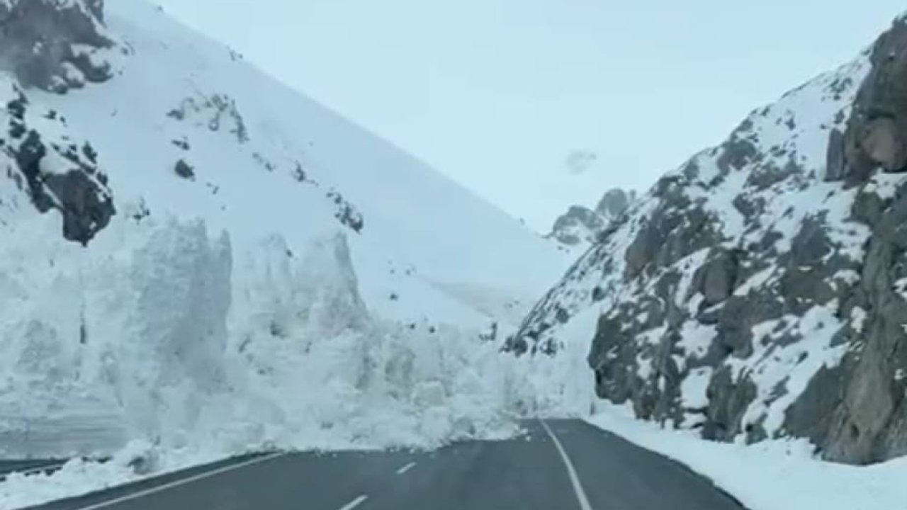 Van Hakkari Karayoluna Çığ Düştü Çok Sayıda Araç Mahsur Kaldı