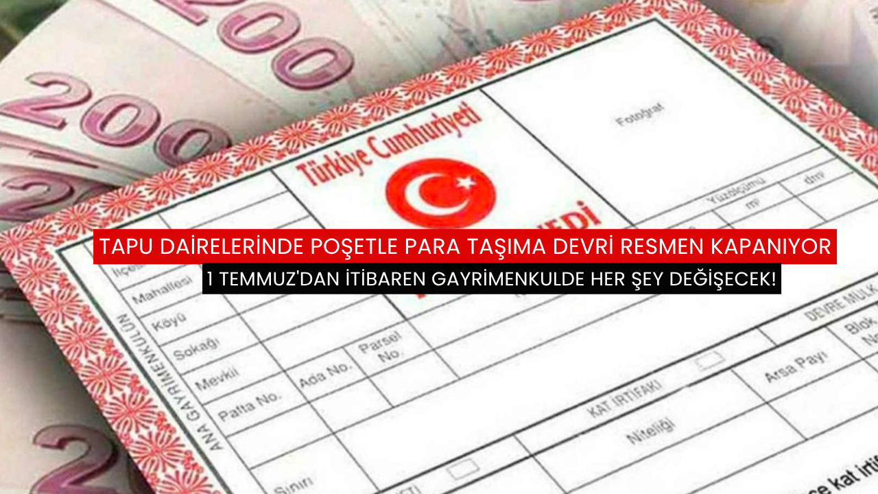 Tapu dairelerinde poşetle para taşıma devri resmen kapanıyor